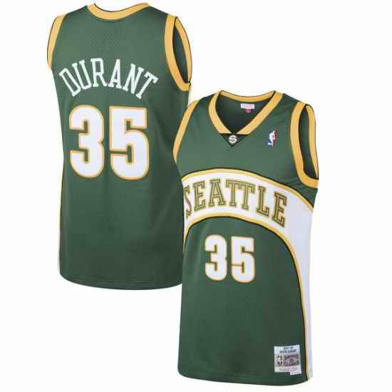 Men Seattle SuperSonics Kevin Durant #35 Mitchell Ness Green NBA Jersey